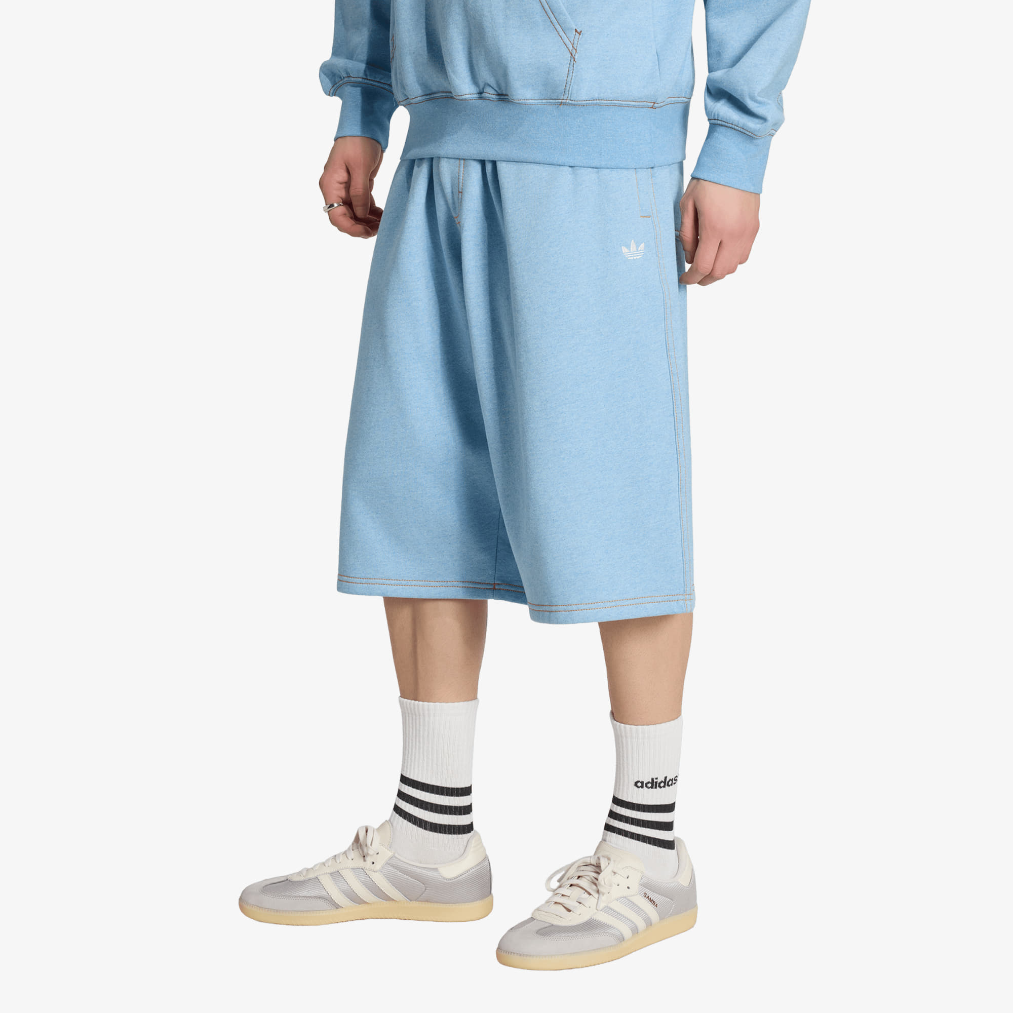 Къси панталони adidas Trefoil Essentials Melange Shorts Knee-lenght Light Blue Mel M