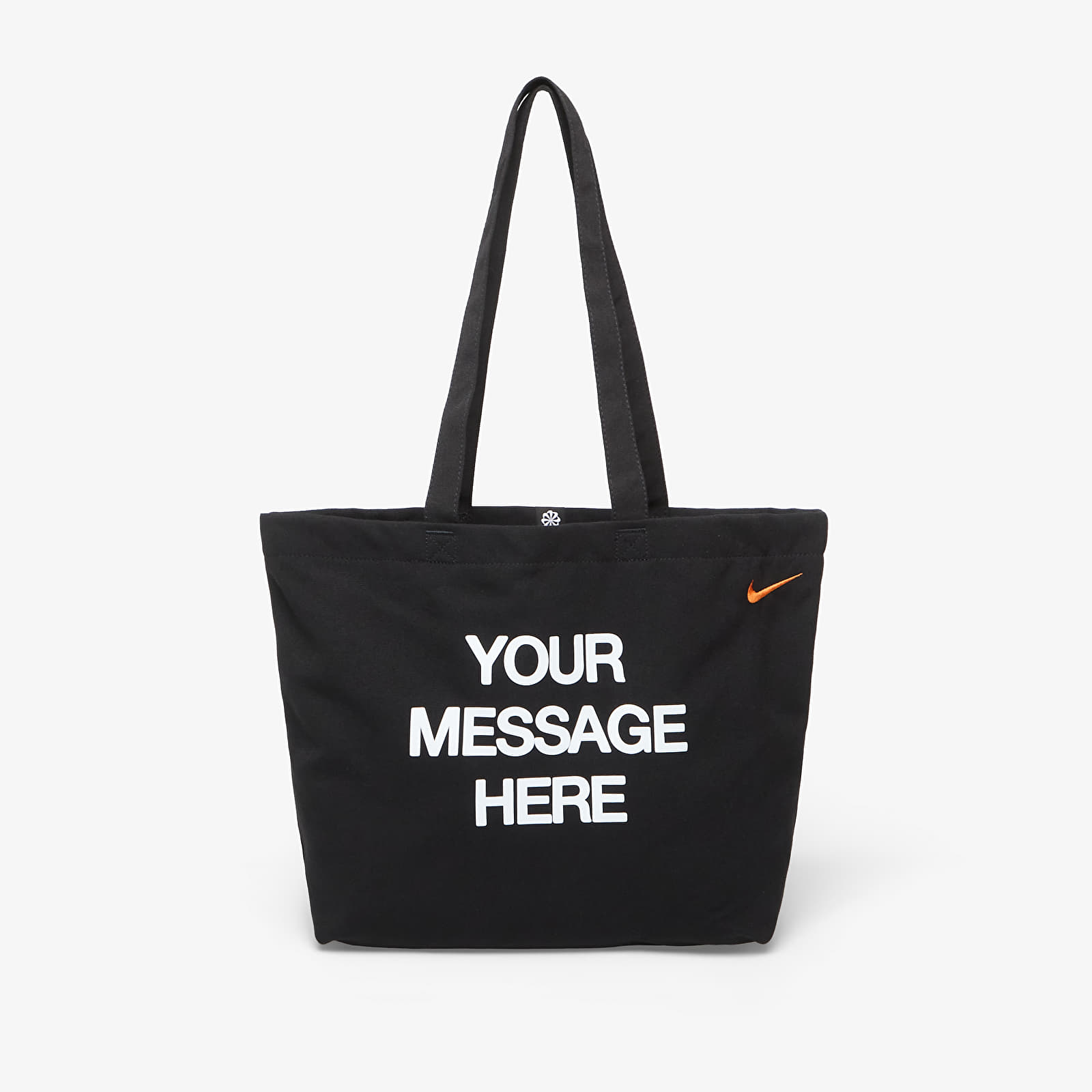 Sacs à bandoulière Nike Heritage "Your Message Here" Tote Bag 22L Black/ White/ Safety Orange