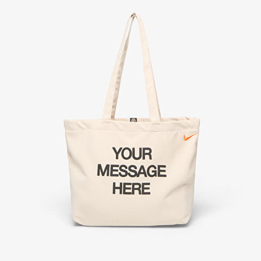 Tas Nike Heritage "Your Message Here" Tote Bag 22L Oatmeal/ Safety Orange/ Safety Orange