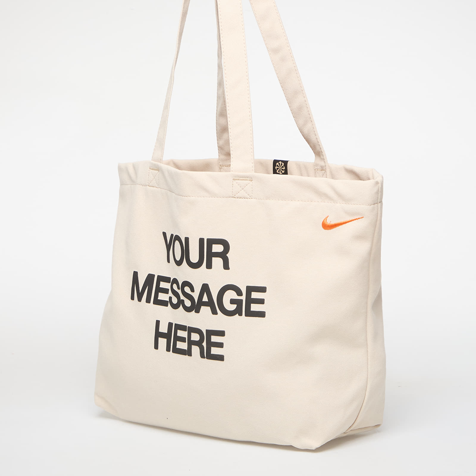 Sacs à bandoulière Nike Heritage "Your Message Here" Tote Bag 22L Oatmeal/ Safety Orange/ Safety Orange