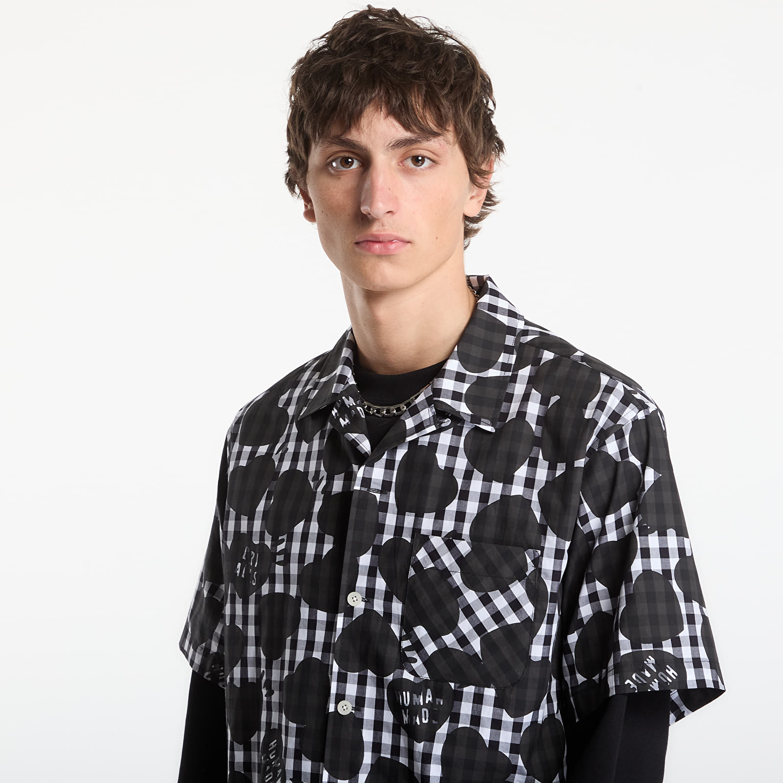 Skjorter HUMAN MADE Heart Gingham Check Shirt UNISEX Black