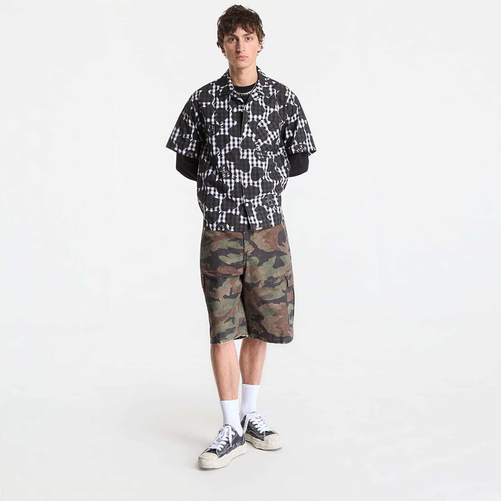 Skjorter HUMAN MADE Heart Gingham Check Shirt UNISEX Black