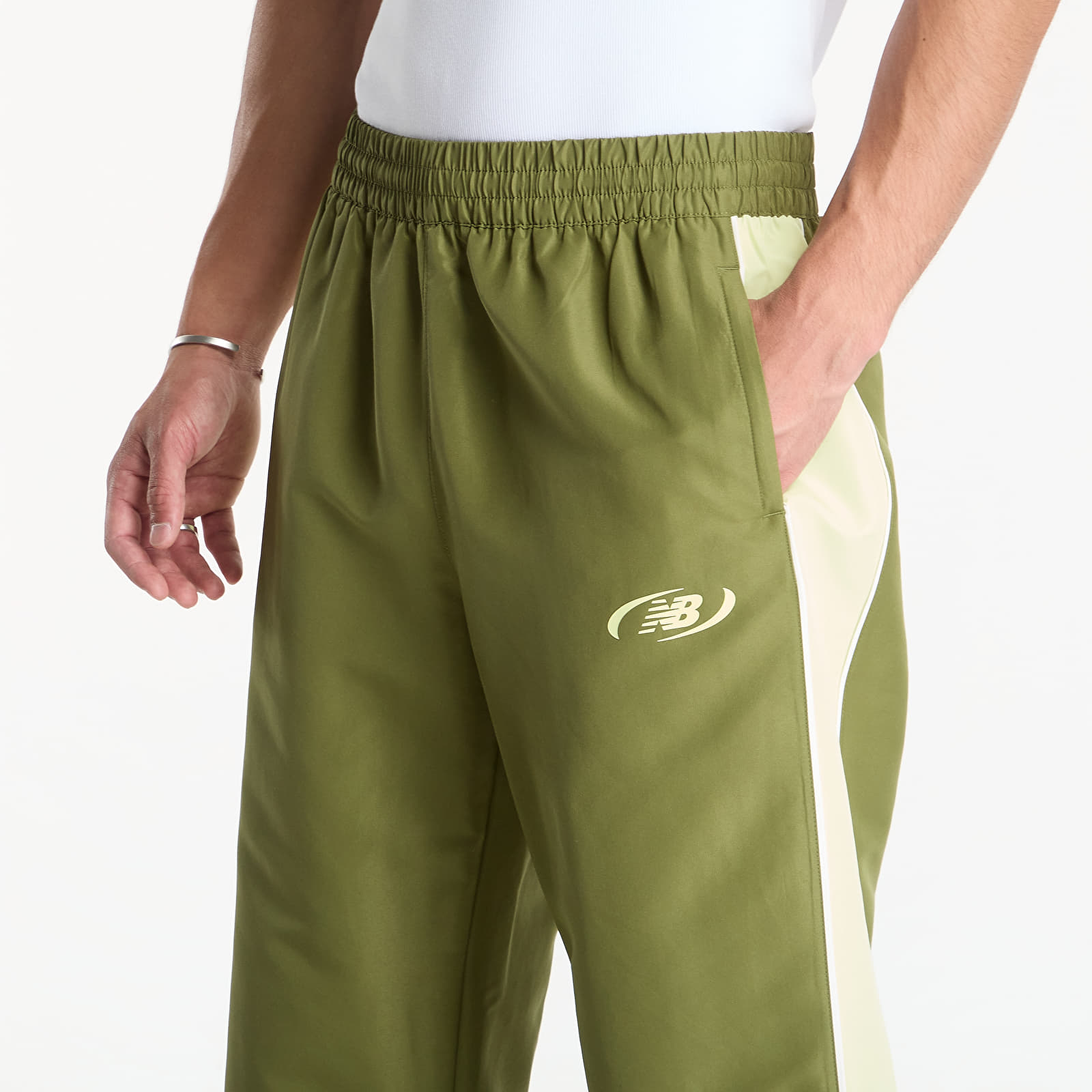 Kelnės New Balance Trackside Woven Pant Sport Green/ Fennel Seed