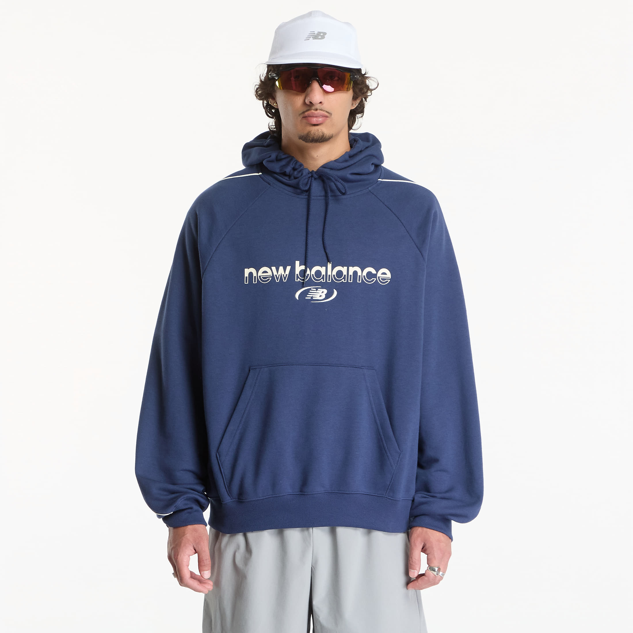 Sweatshirt New Balance Trackside French Terry Hoodie Nb Navy M