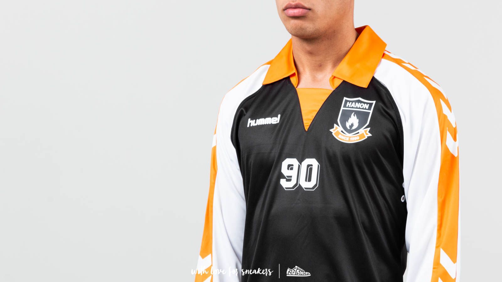 T-Shirts and shirts Hummel x Hanon Marathona Long Sleeve Jersey Tee Black/ Autumn Glory/ White