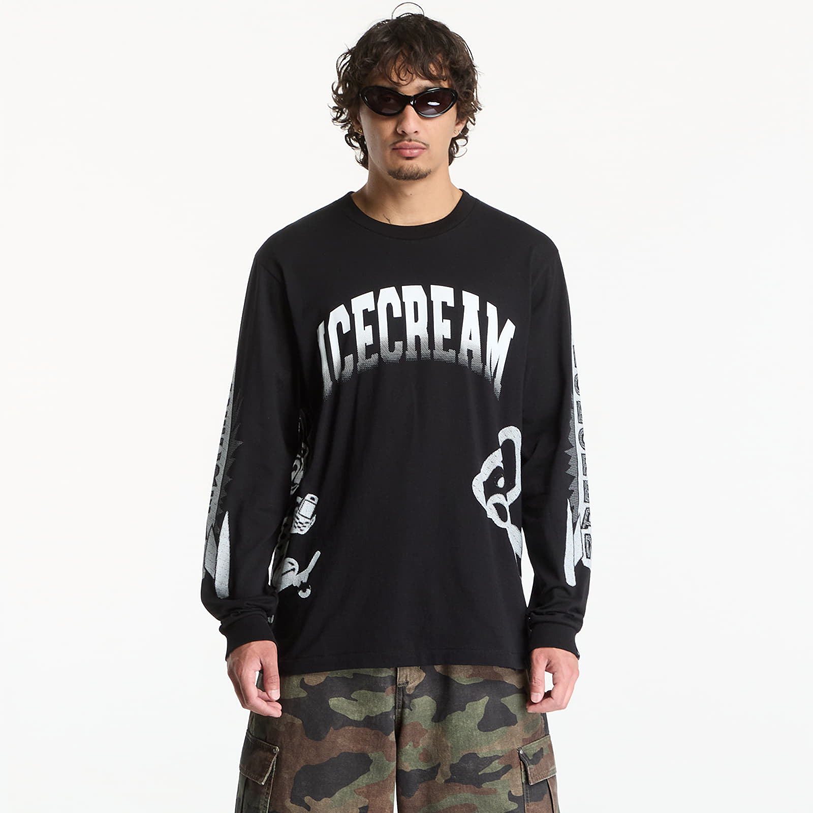 Футболки Billionaire Boys Club Icecream Halftone Multi Logo Ls T-Shirt Black