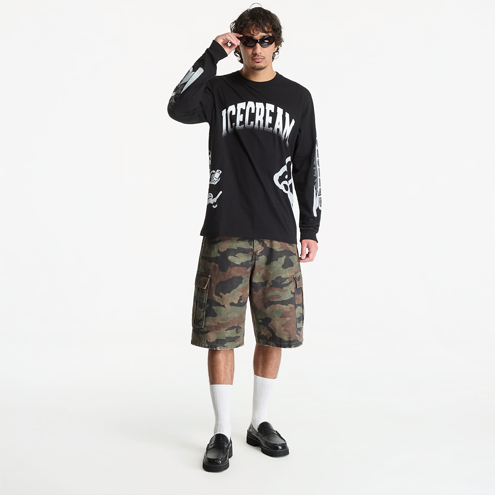 Футболки Billionaire Boys Club Icecream Halftone Multi Logo Ls T-Shirt Black