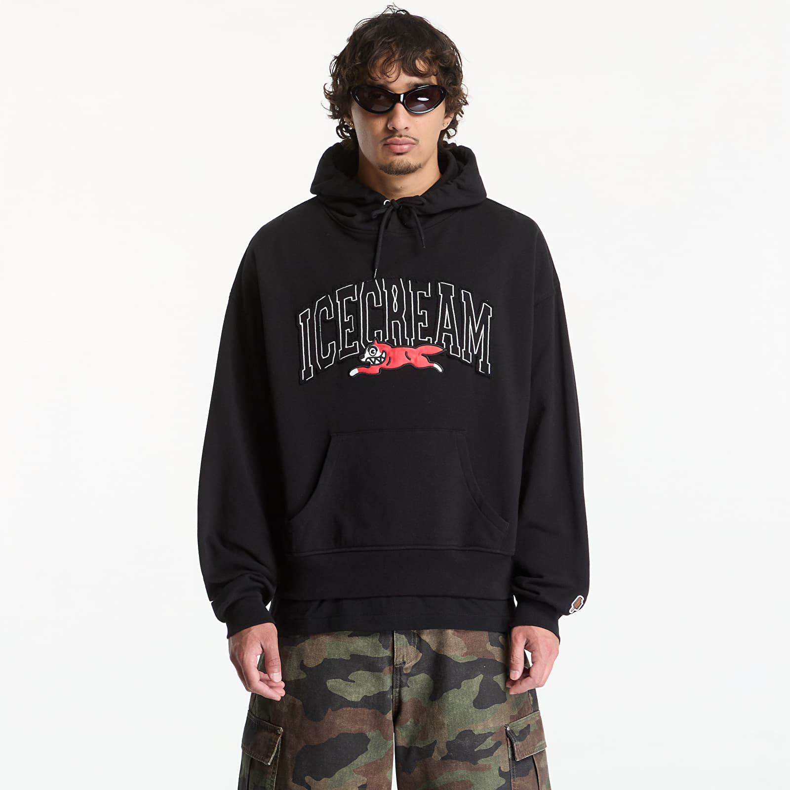 Hoodies e sweatshirts Billionaire Boys Club Icecream College Applique Running Dog Popover Hood Black
