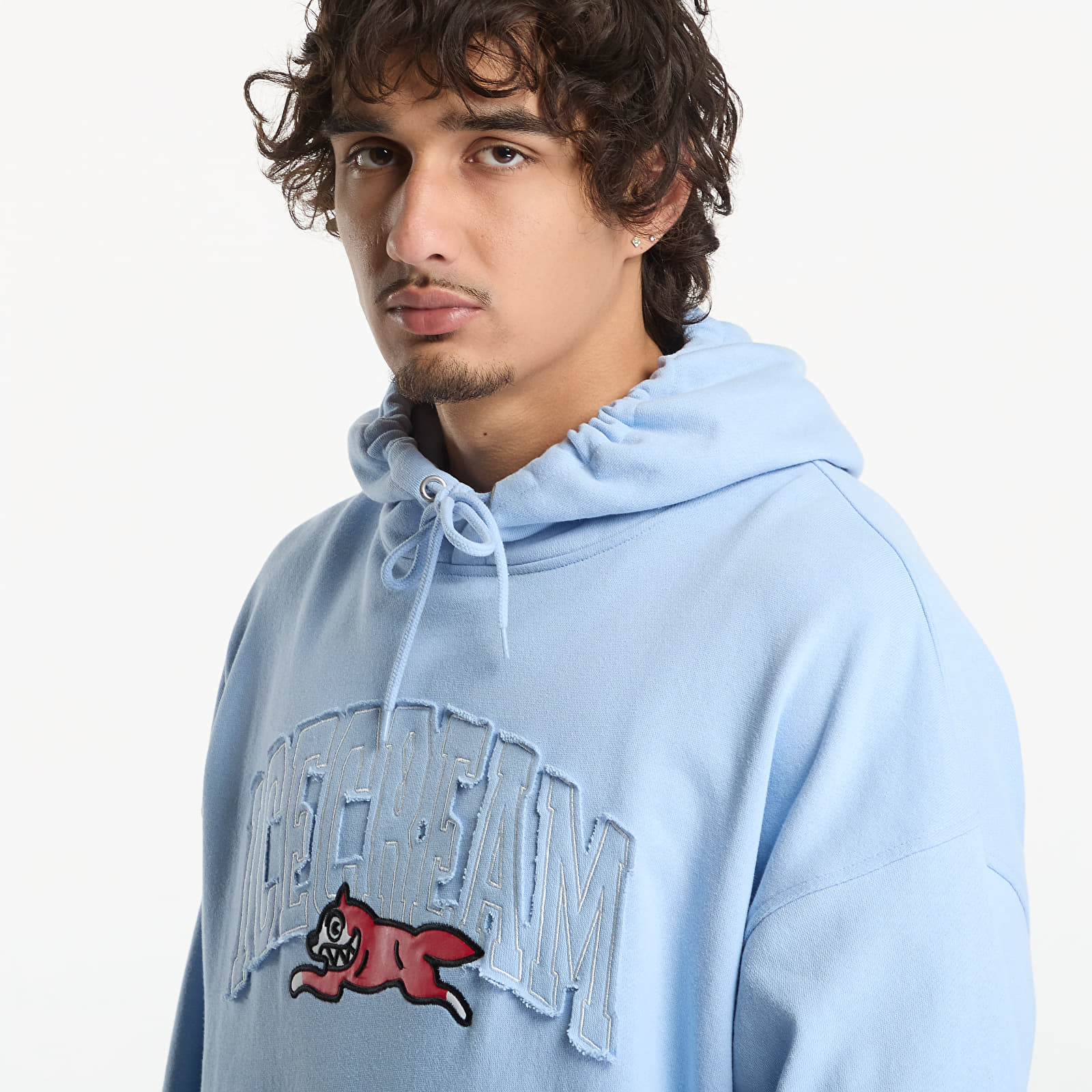 Hoodies e sweatshirts Billionaire Boys Club Icecream College Applique Running Dog Popover Hood Light Blue