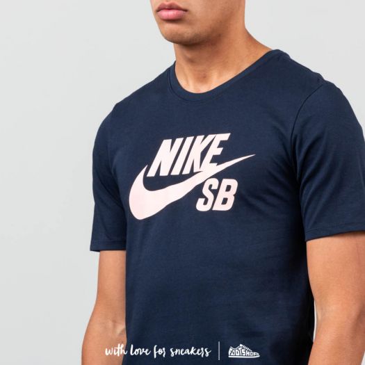T Shirts Nike SB Logo Men s T Shirt Obsidian Obsidian Oracle Pink Footshop