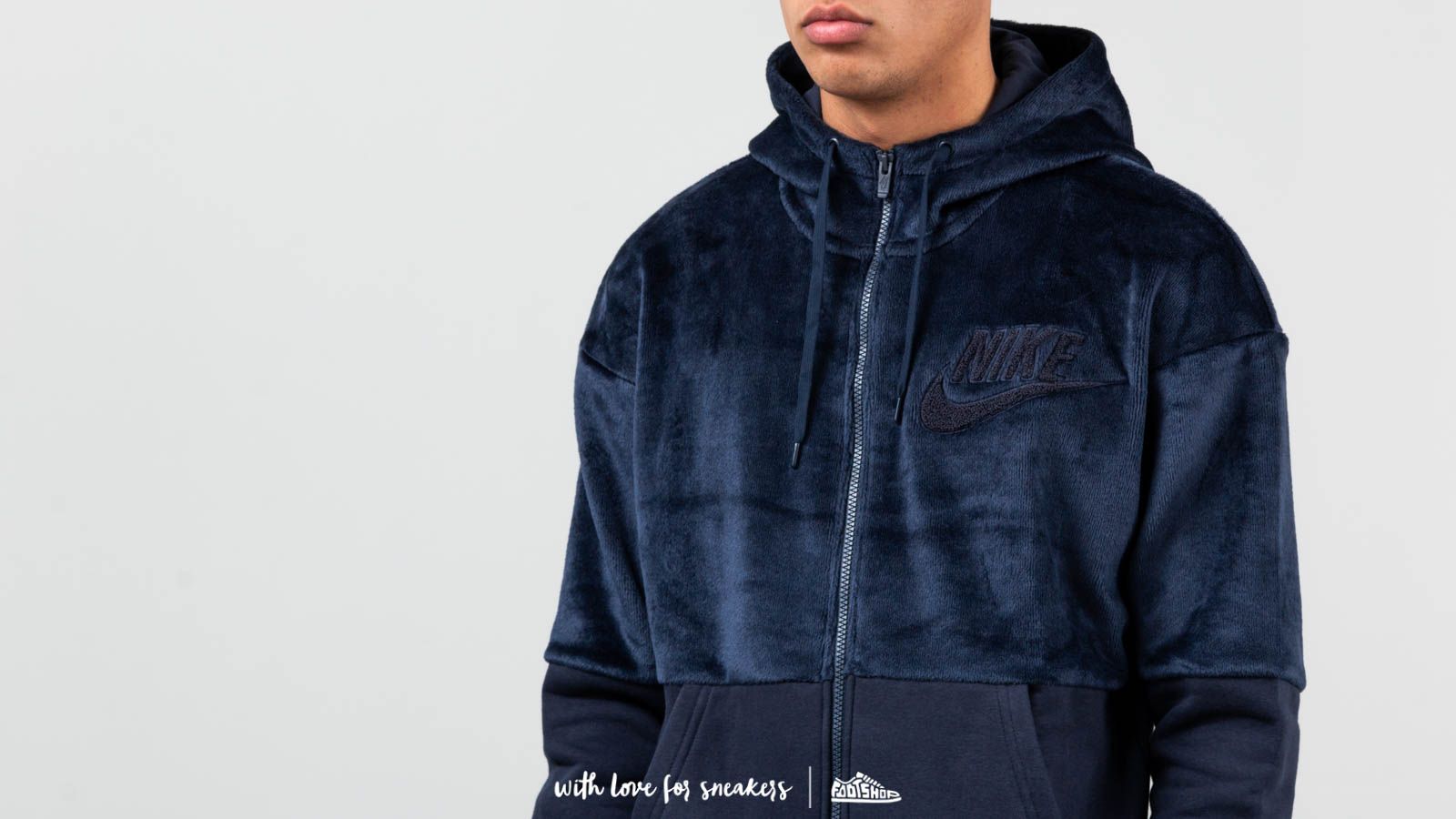 Džemperiai su gobtuvais ir džemperiai Nike Statement Winter Fullzip Hoodie Blue