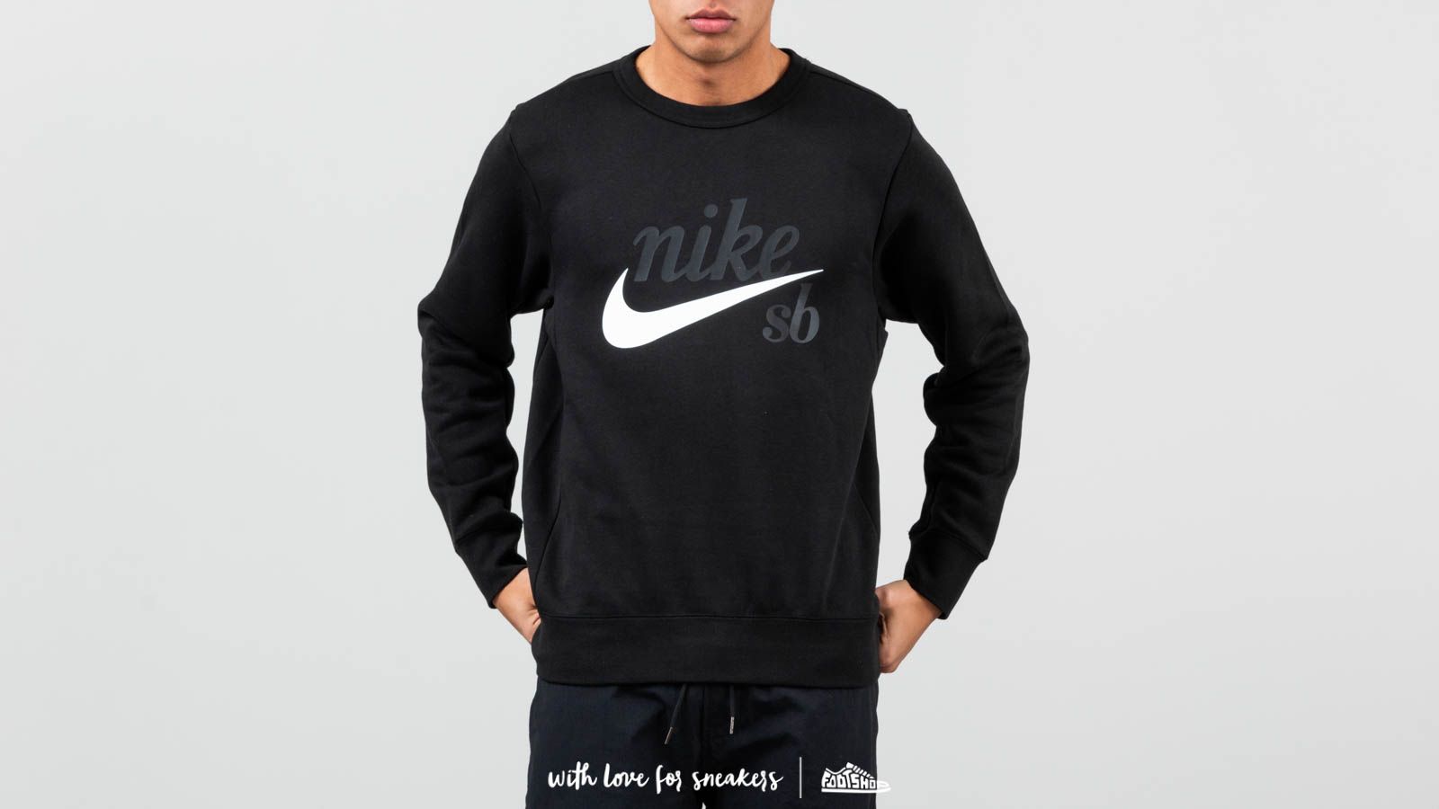 Hoodies and sweatshirts Nike SB Icon Crewneck Black/ White