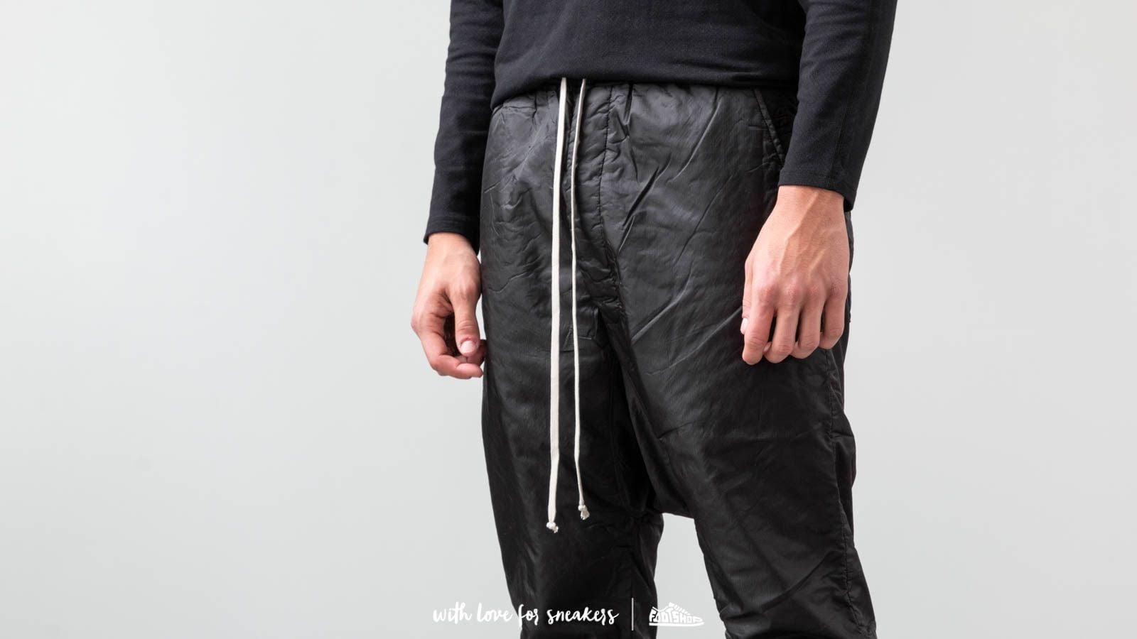 【M】Rick Owens drkshdw drawstring long Pants Rick Owens DRKSHDW Drawstring Long Wovenpants Black | Footshop