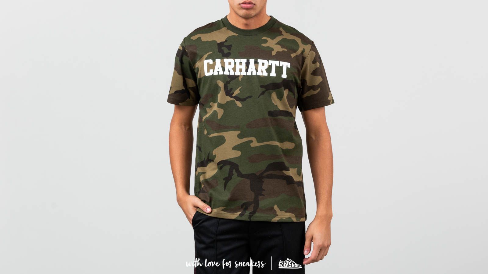 Camisetas Carhartt WIP College Shortsleeve Tee Camo Laurel/ White
