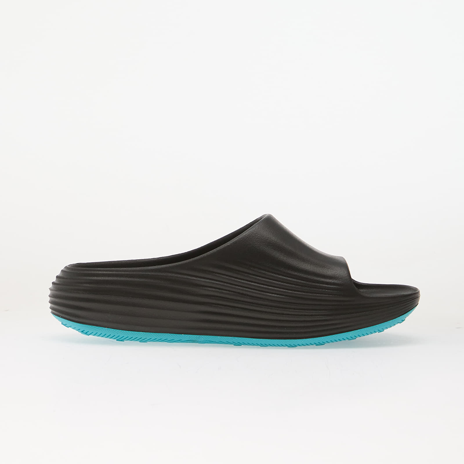 Herenschoenen Nike ReactX Rejuven8 Men's Slides Black/ Metallic Silver-Gamma Blue