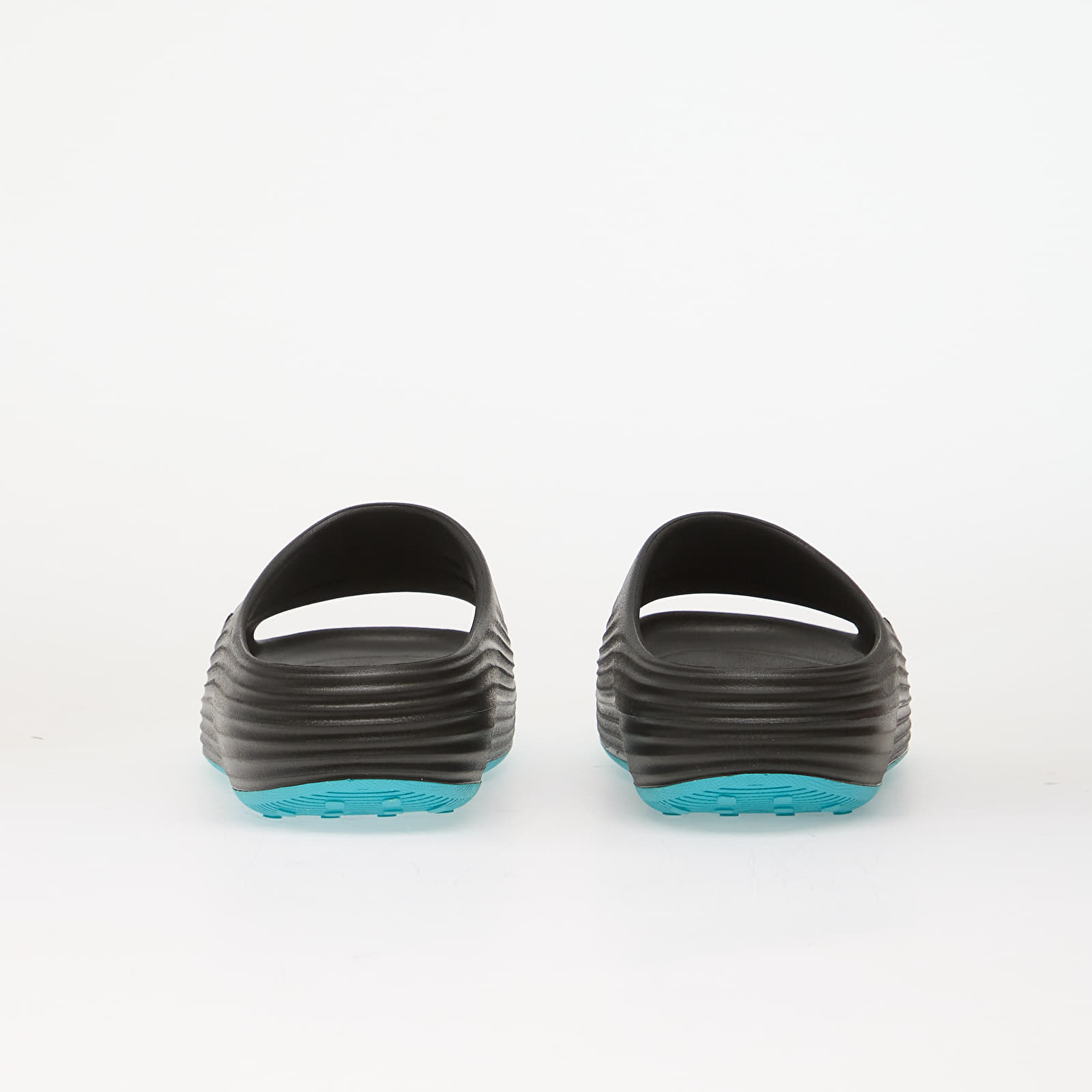 Herenschoenen Nike ReactX Rejuven8 Men's Slides Black/ Metallic Silver-Gamma Blue