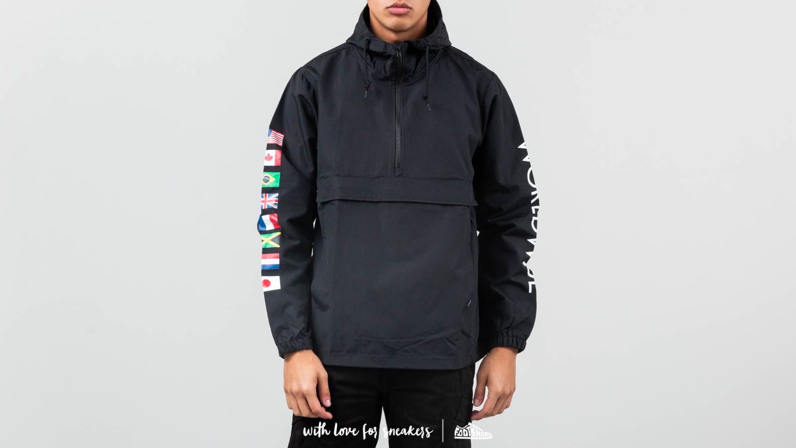 Huf regional tour shop black mens anorak jacket