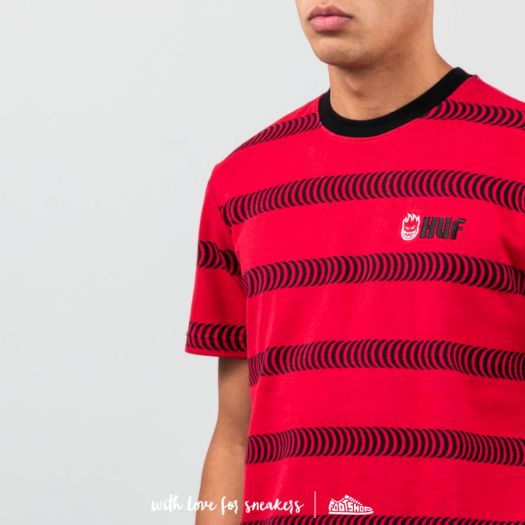 huf red striped shirt