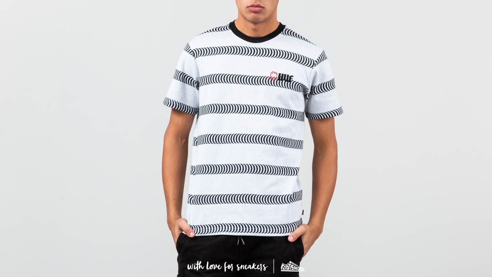 T-shirts HUF x Spitfire Striped Knit Shirt White