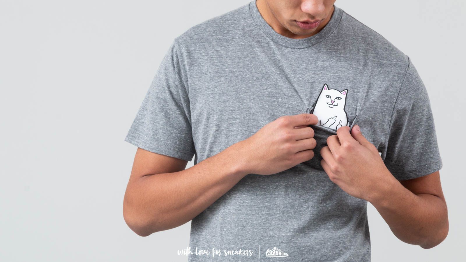 Camisetas RIPNDIP Lord Nermal Pocket Tee Heather Grey