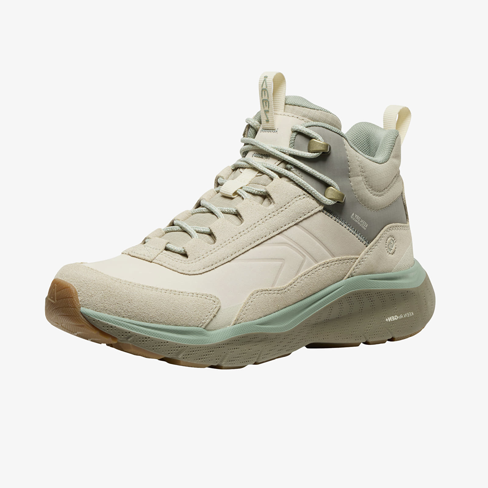 Damesschoenen KEEN Leiki Leather Mid Wp Women Birch/ Lily Pad