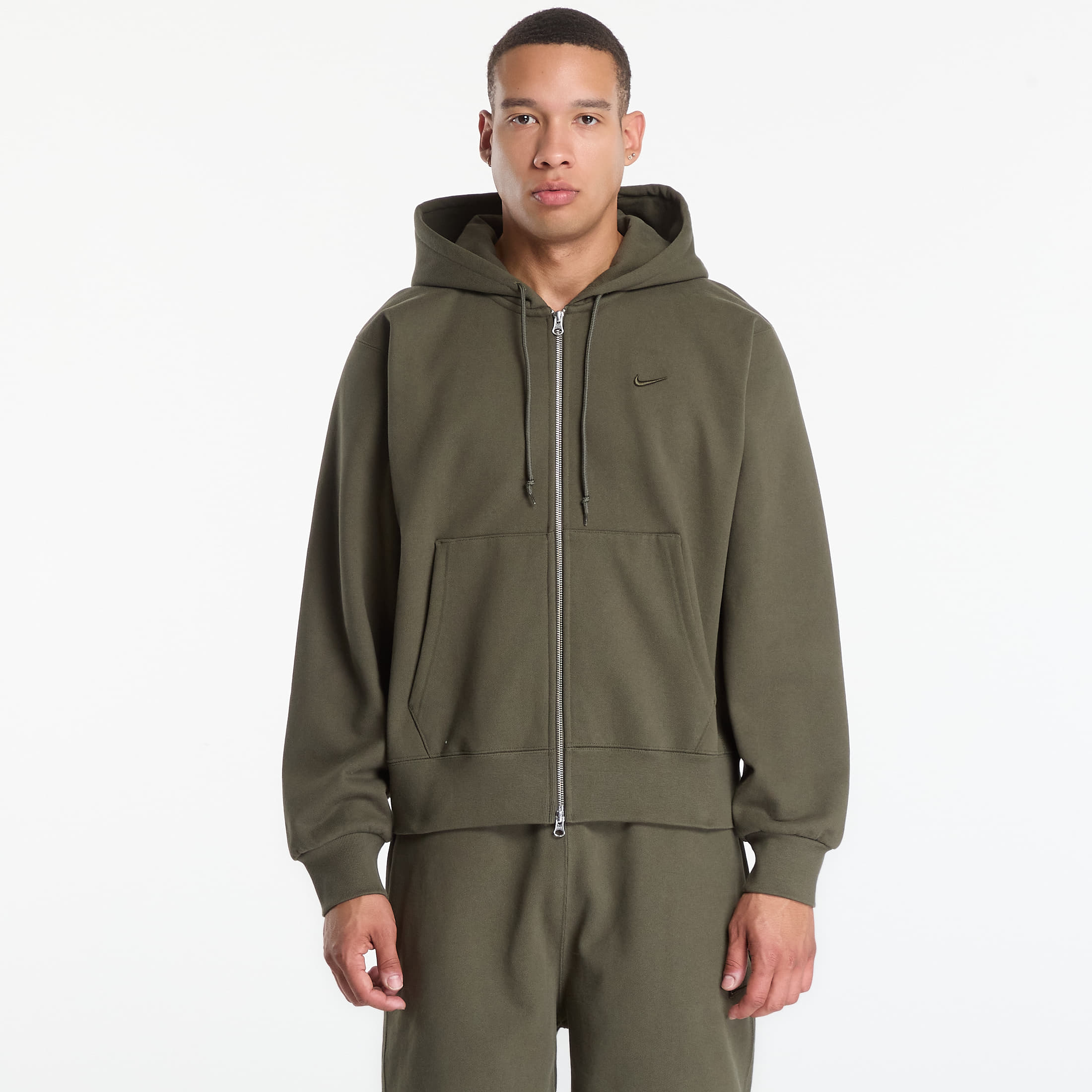 Sweatshirt Nike Mens Fleece Full-Zip Hoodie Cargo Khaki XL