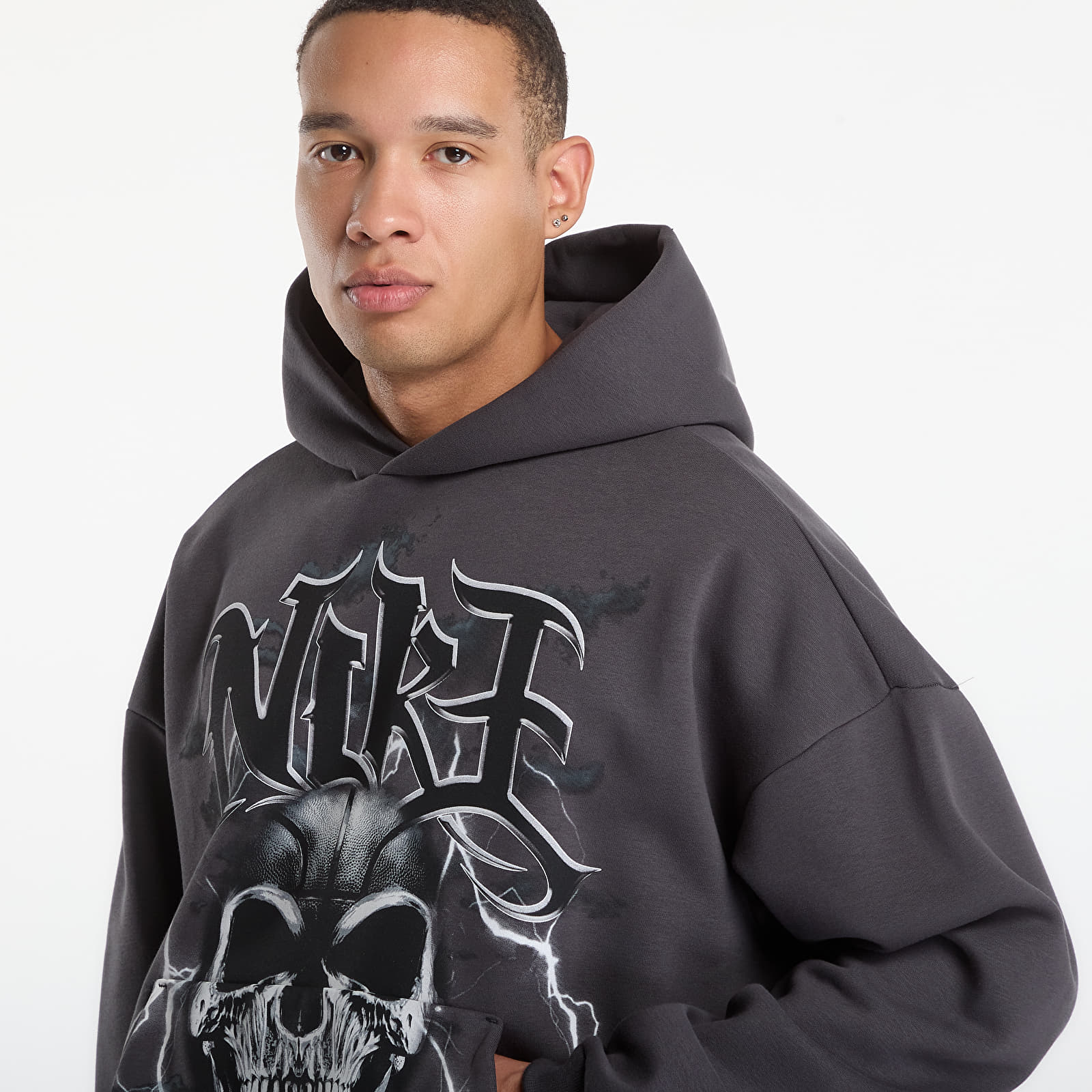 Hoodies and sweatshirts  Nike Standard Issue Men's Brushed Pullover Basketball Hoodie Anthracite/ White/ Pale Ivory