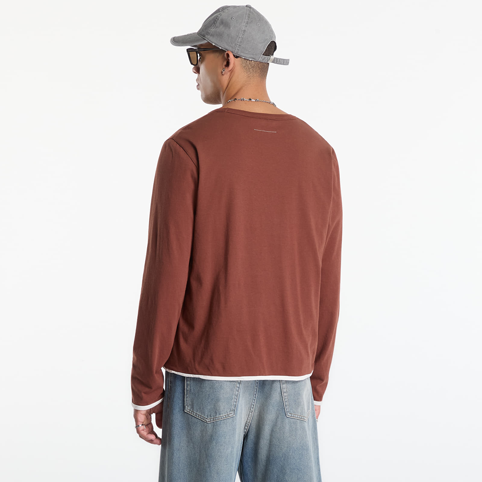 Tricouri  MM6 Long-Sleeved Top Medium Brown
