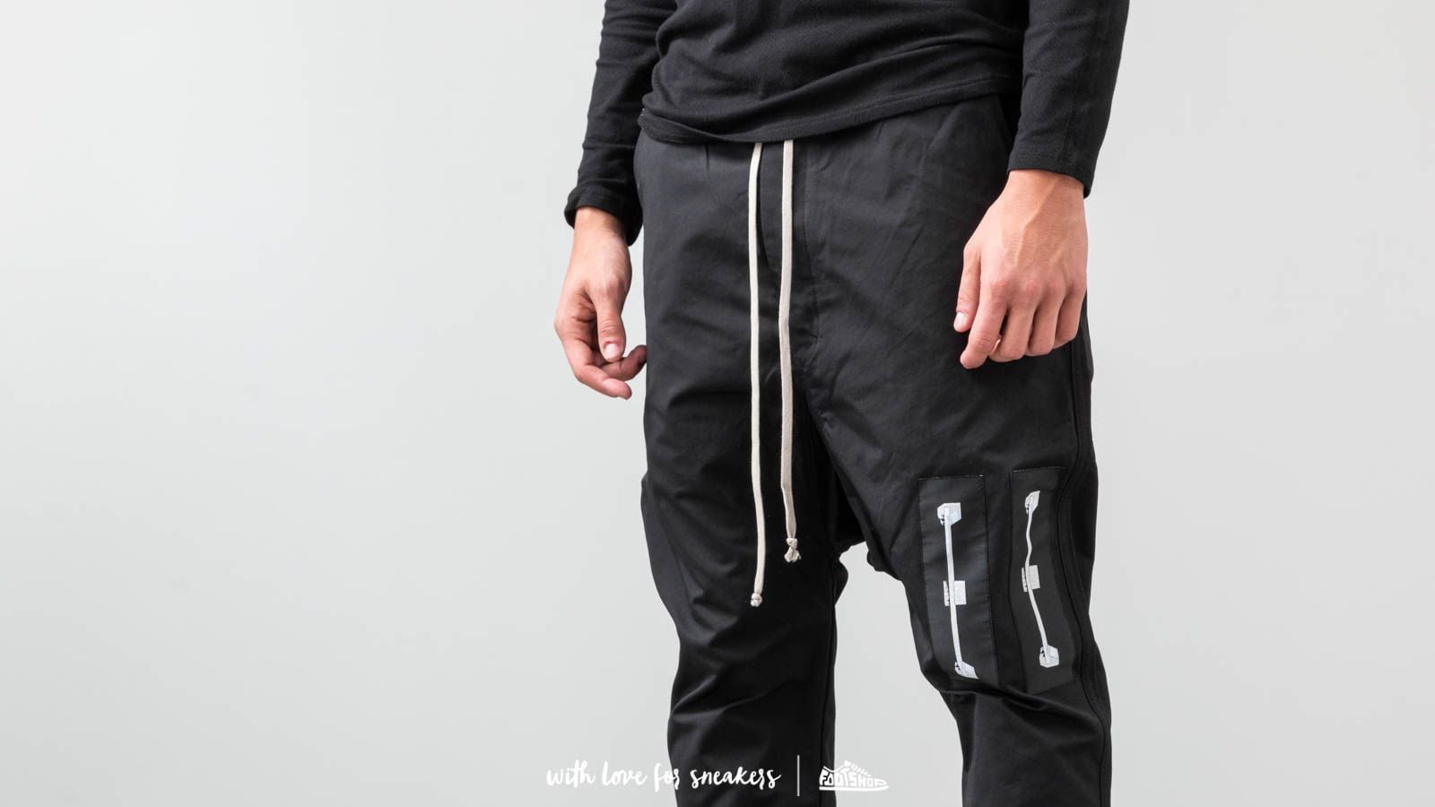 【M】Rick Owens drkshdw drawstring long Pants Rick Owens DRKSHDW Drawstring Long Wovenpants Black | Footshop