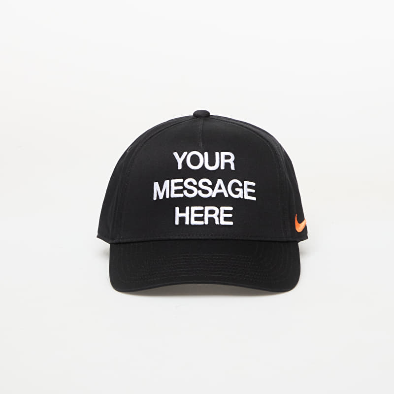 Nike Rise "Your Message Here" Structured A-Frame Cap Black/ White/ Safety Orange