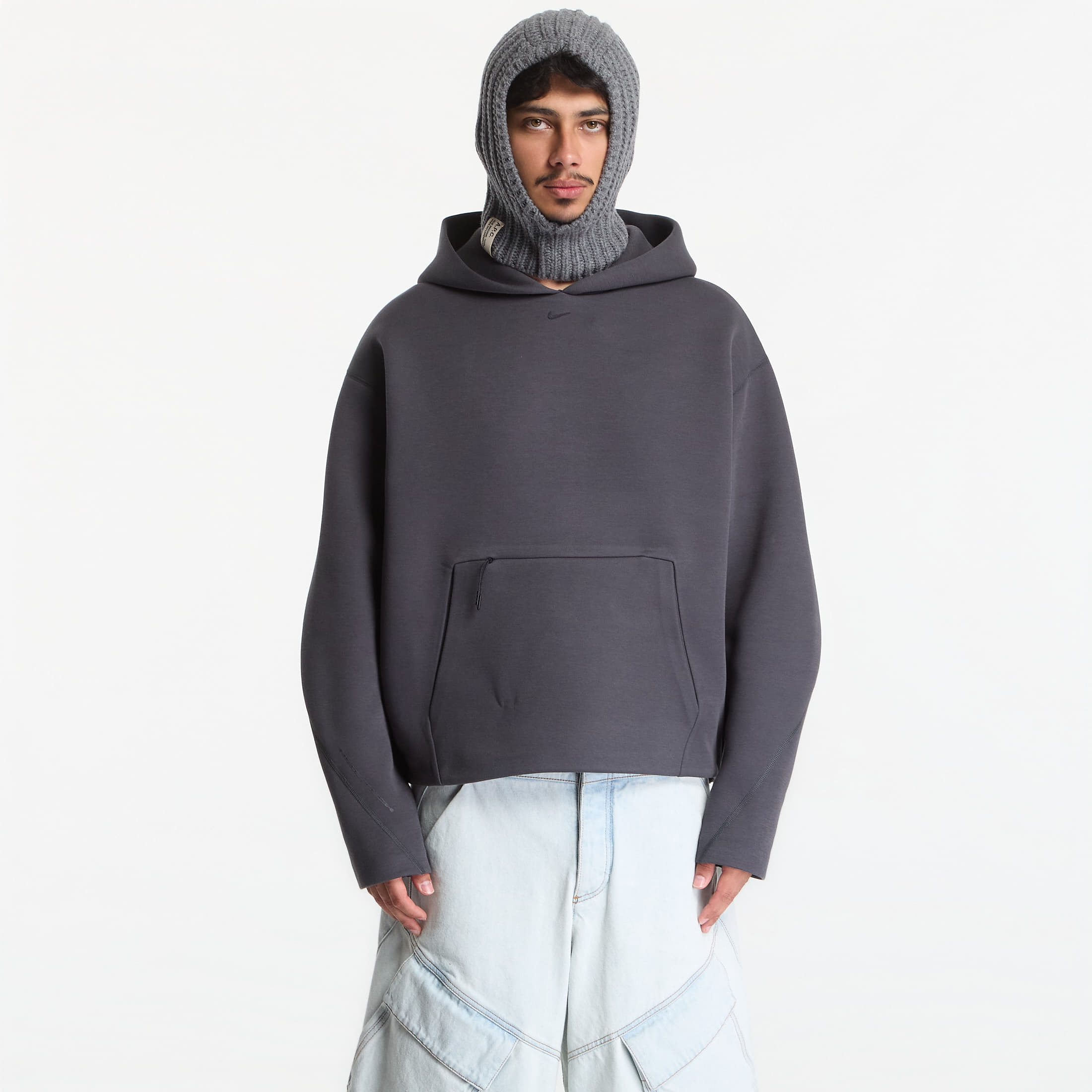 Sweatshirt Nike Tech Mens Fleece Pullover Hoodie Anthracite/ Black M