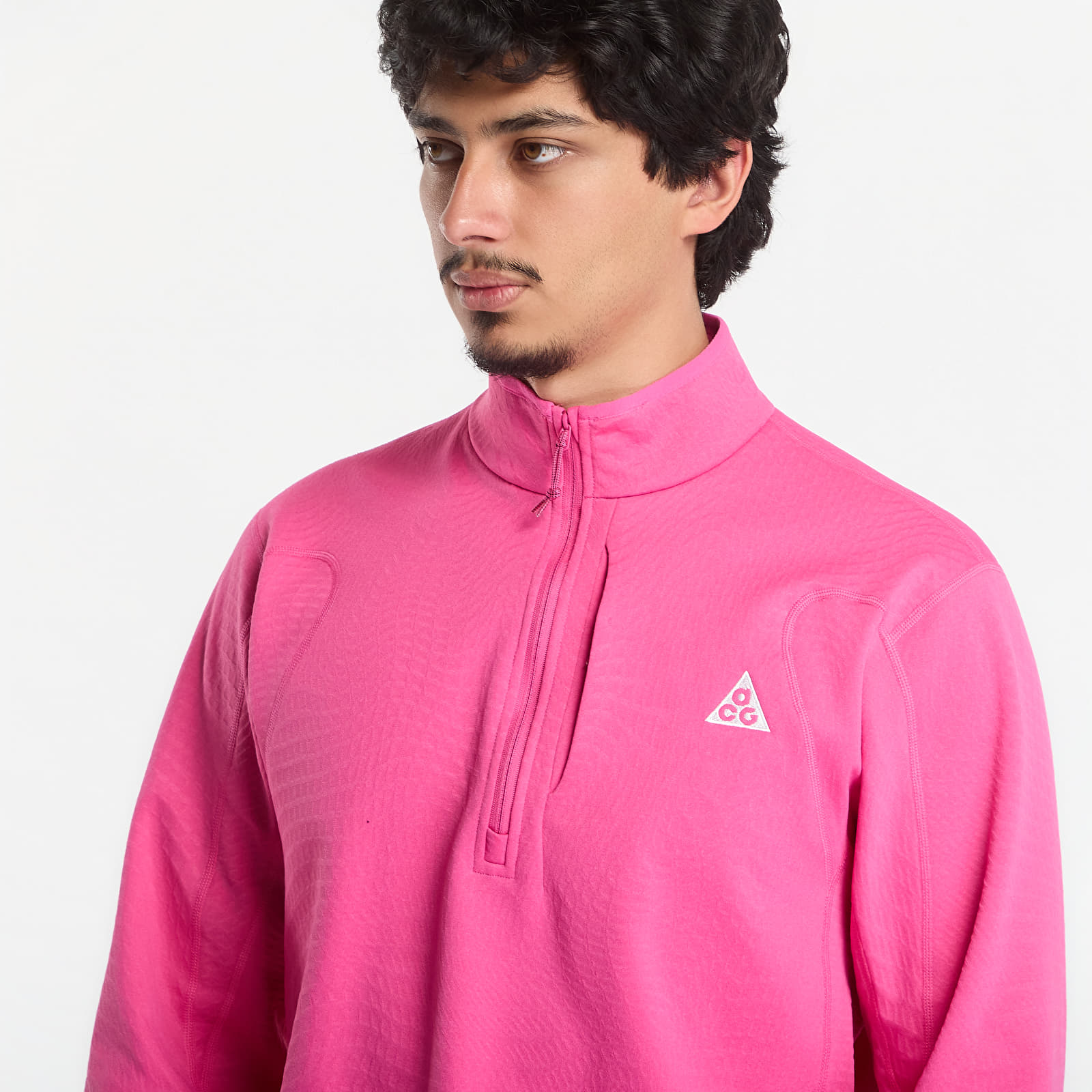 Hoodies and sweatshirts  ACG "Wolf Grid" Men's Therma-FIT 1/2-Zip Hiking Top Desert Pink/ Summit White