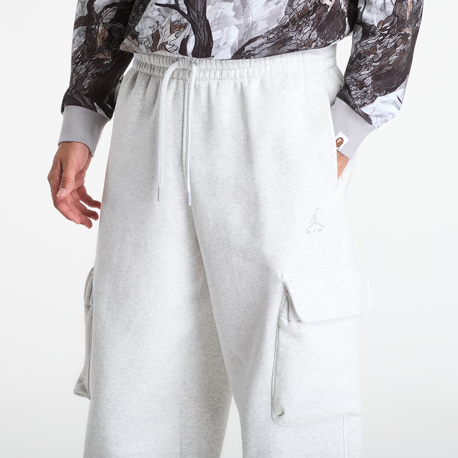 Spodnie dresowe Jordan Brooklyn Men's Oversized Fleece Cargo Pants Neutral Grey/ Htr/ Lt Smoke Grey