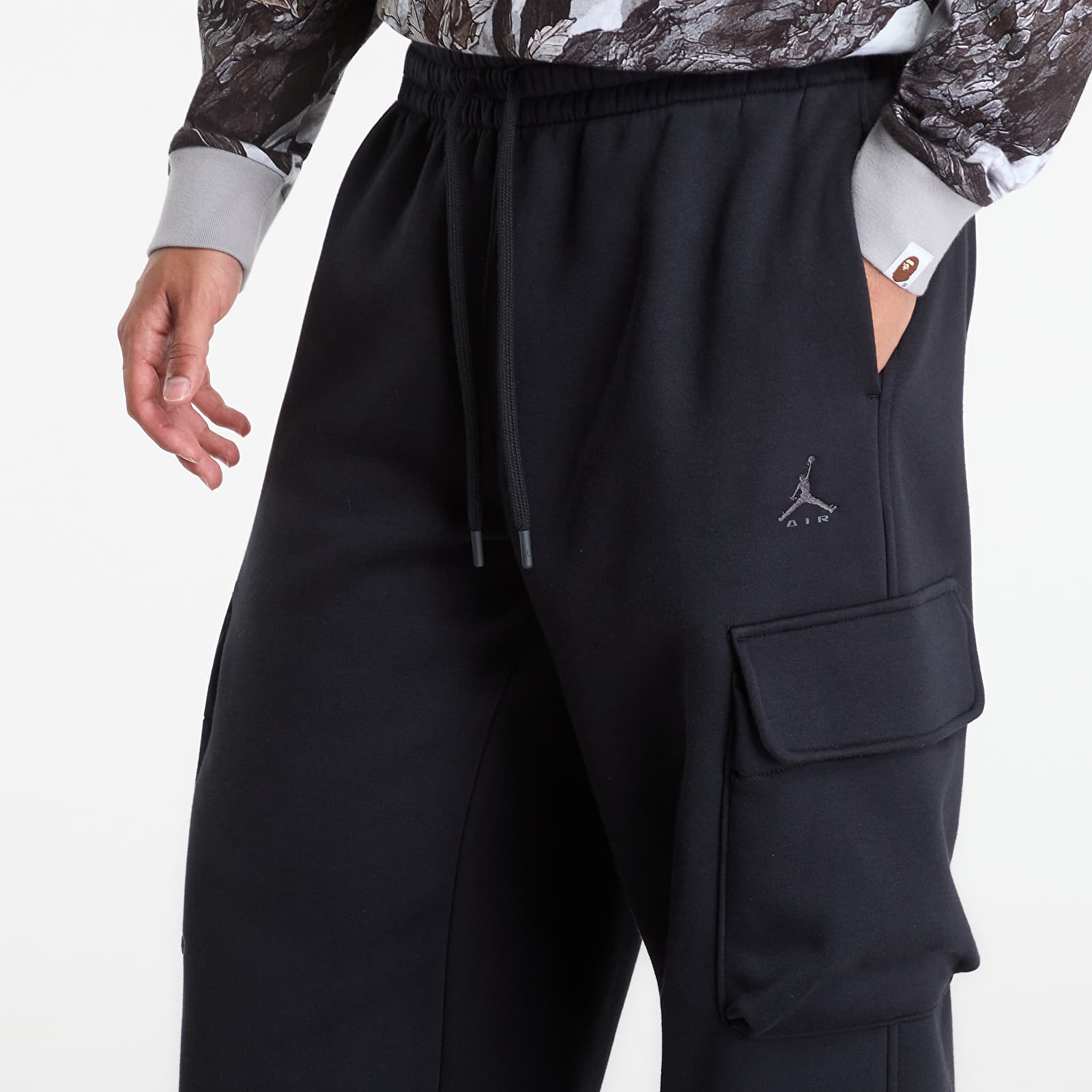 Jogger Pants Jordan Brooklyn Men's Oversized Fleece Cargo Pants Black/ Dk Smoke Grey