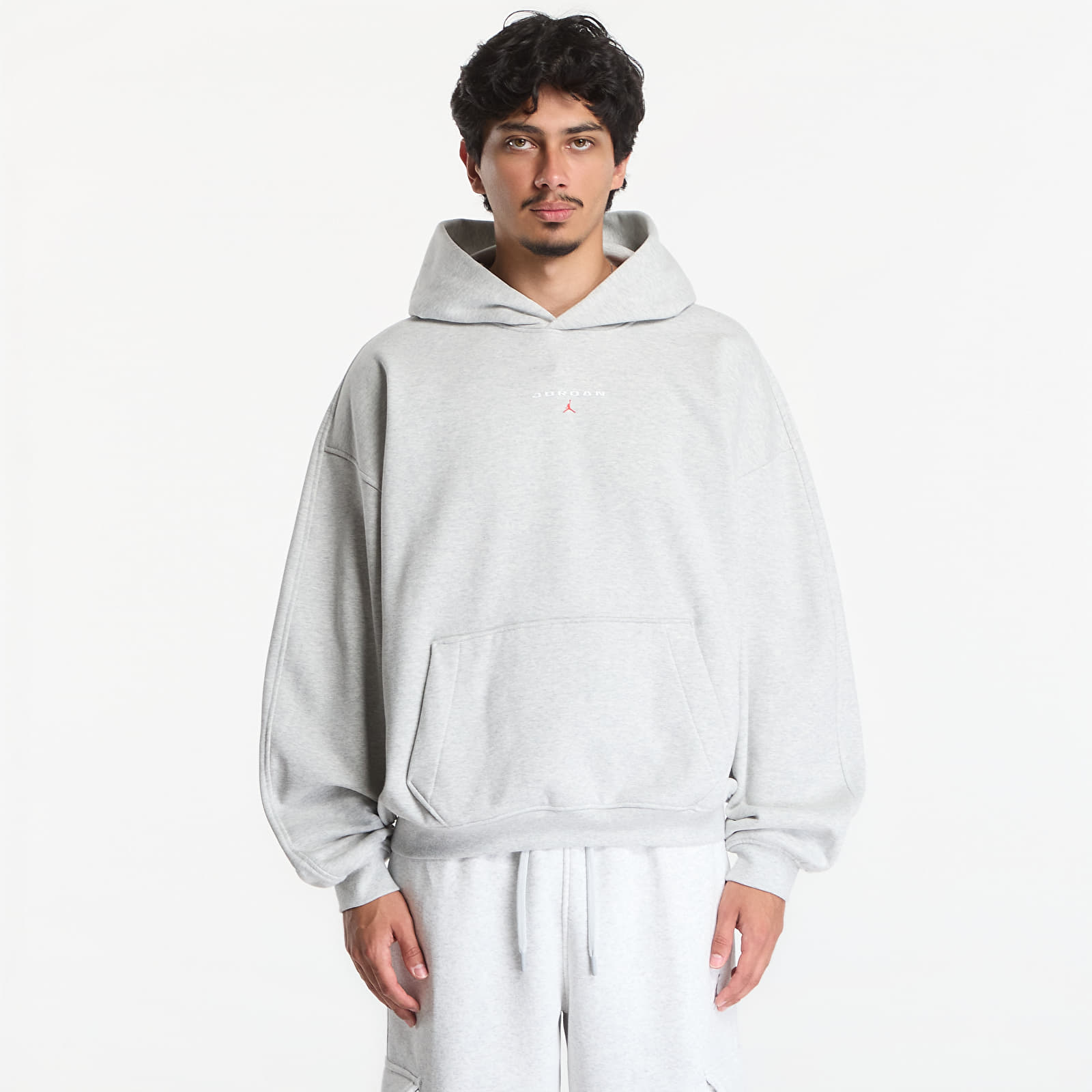 Мъжки суичъри Jordan Flight Fleece Men's Oversized Pullover Hoodie Grey Heather