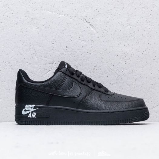 Men s shoes Nike Air Force 1 07 Leather Black Black White Footshop