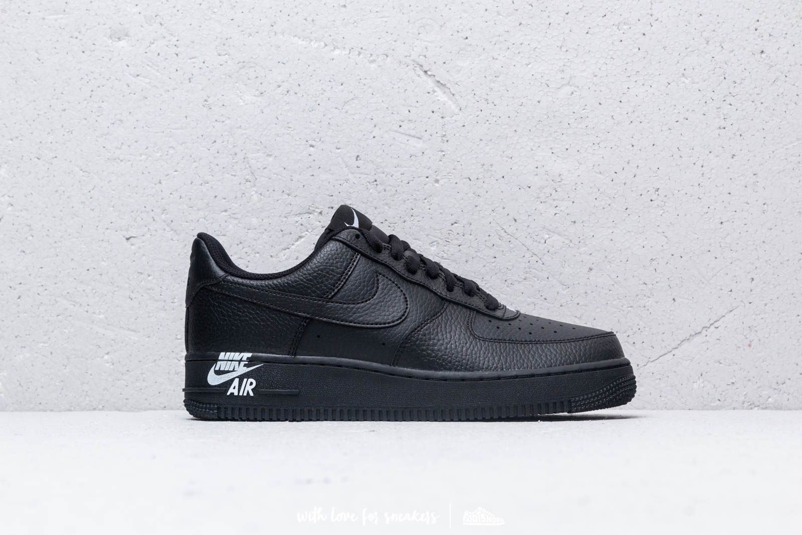 Men s shoes Nike Air Force 1 07 Leather Black Black White Footshop