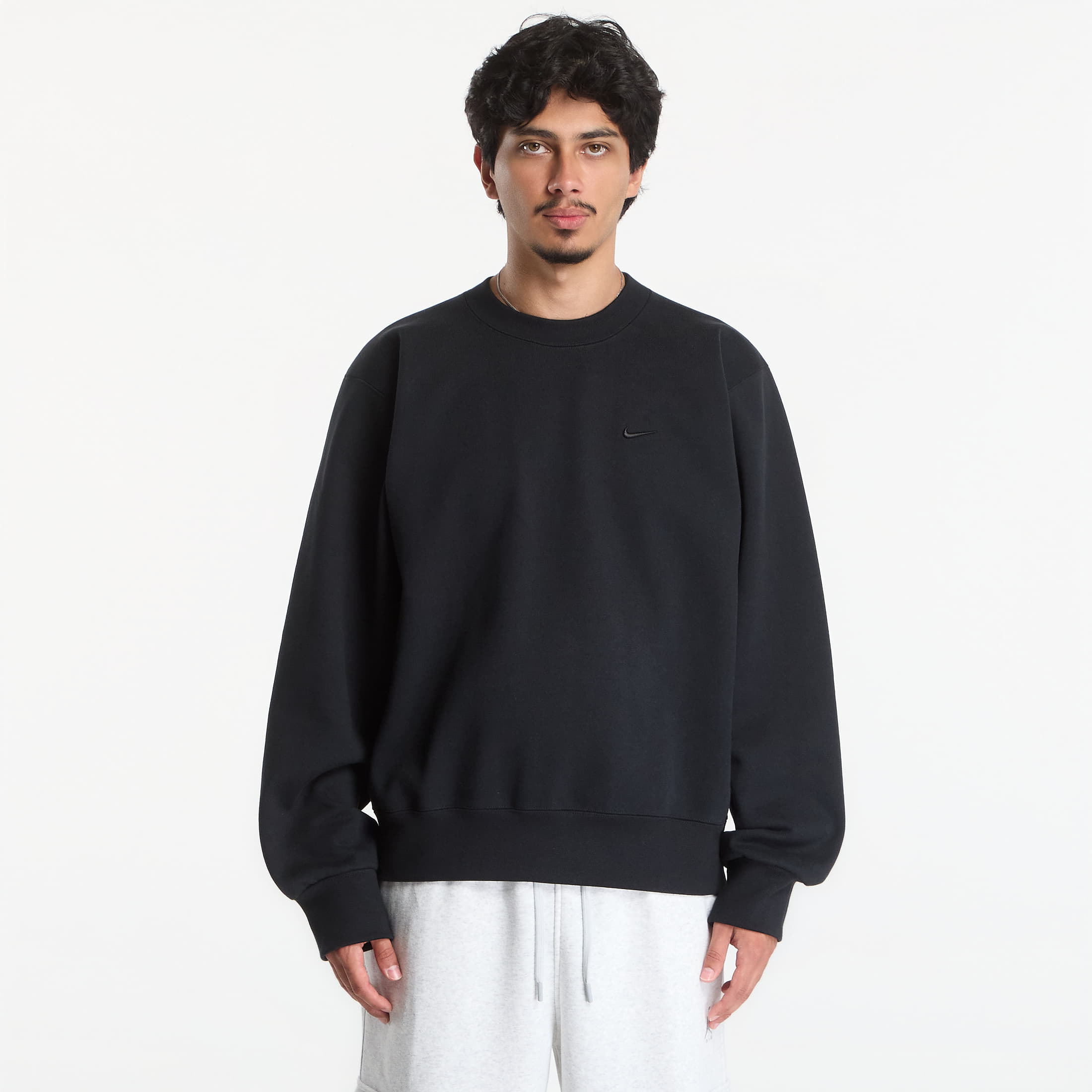 Sweatshirt Nike Mens Fleece Crew-Neck Sweatshirt Black XS