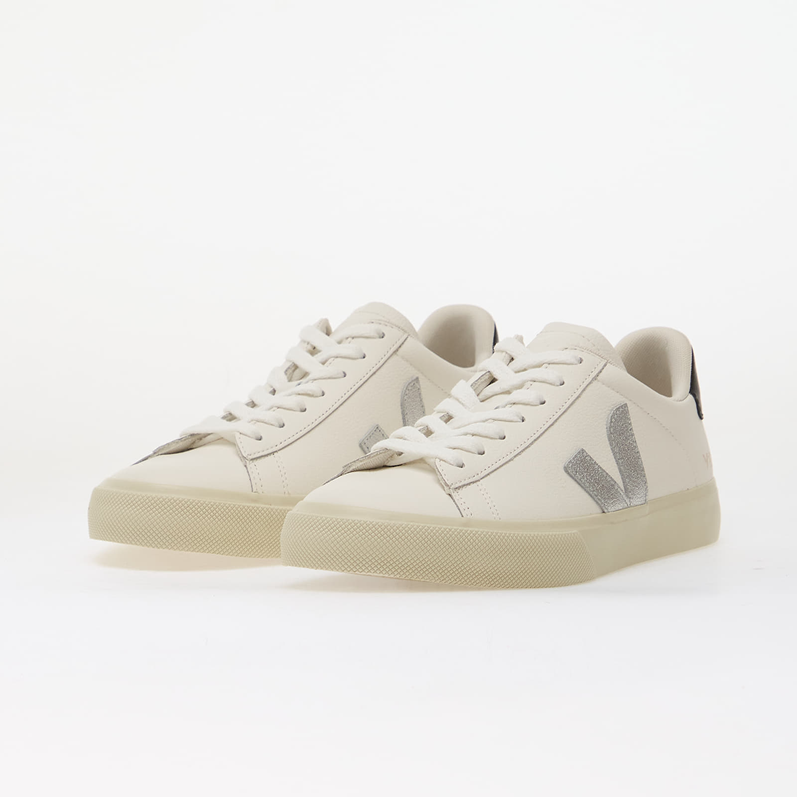 Damesschoenen Veja Campo Leather White/ Silver/ Black