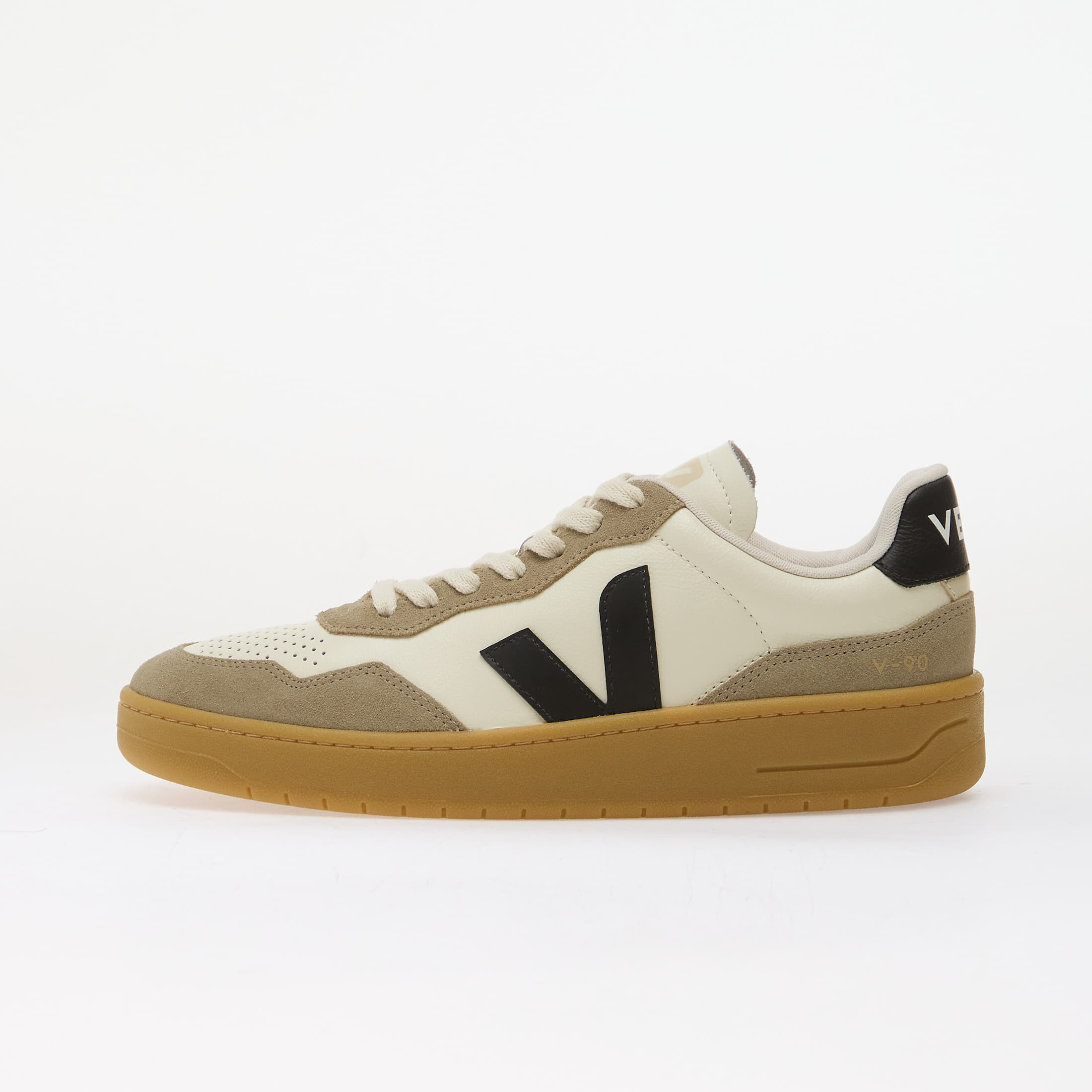 Sneakers Veja V-90 O.T. Leather Pure/ Black/ Natural EUR 41