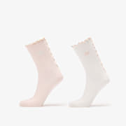 adidas Ruffle Crew Socks 2 Pairs Off White/ Wonder Quartz