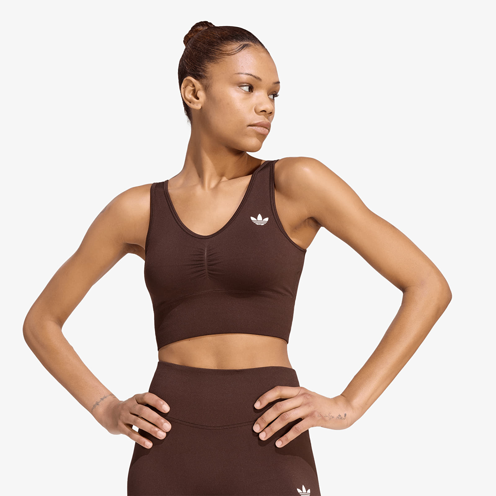 Naiste rinnahoidjad adidas Essentials Seamless Bralette Aurora Coffee