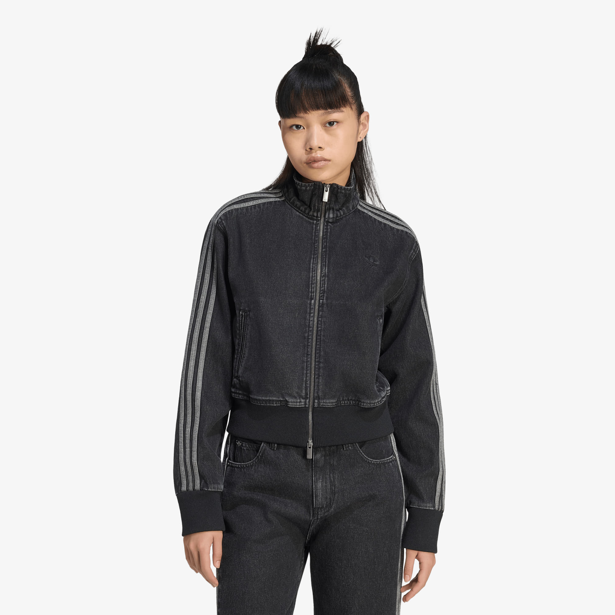Jachetă adidas Firebird Denim Tracktop True Black Denim XS