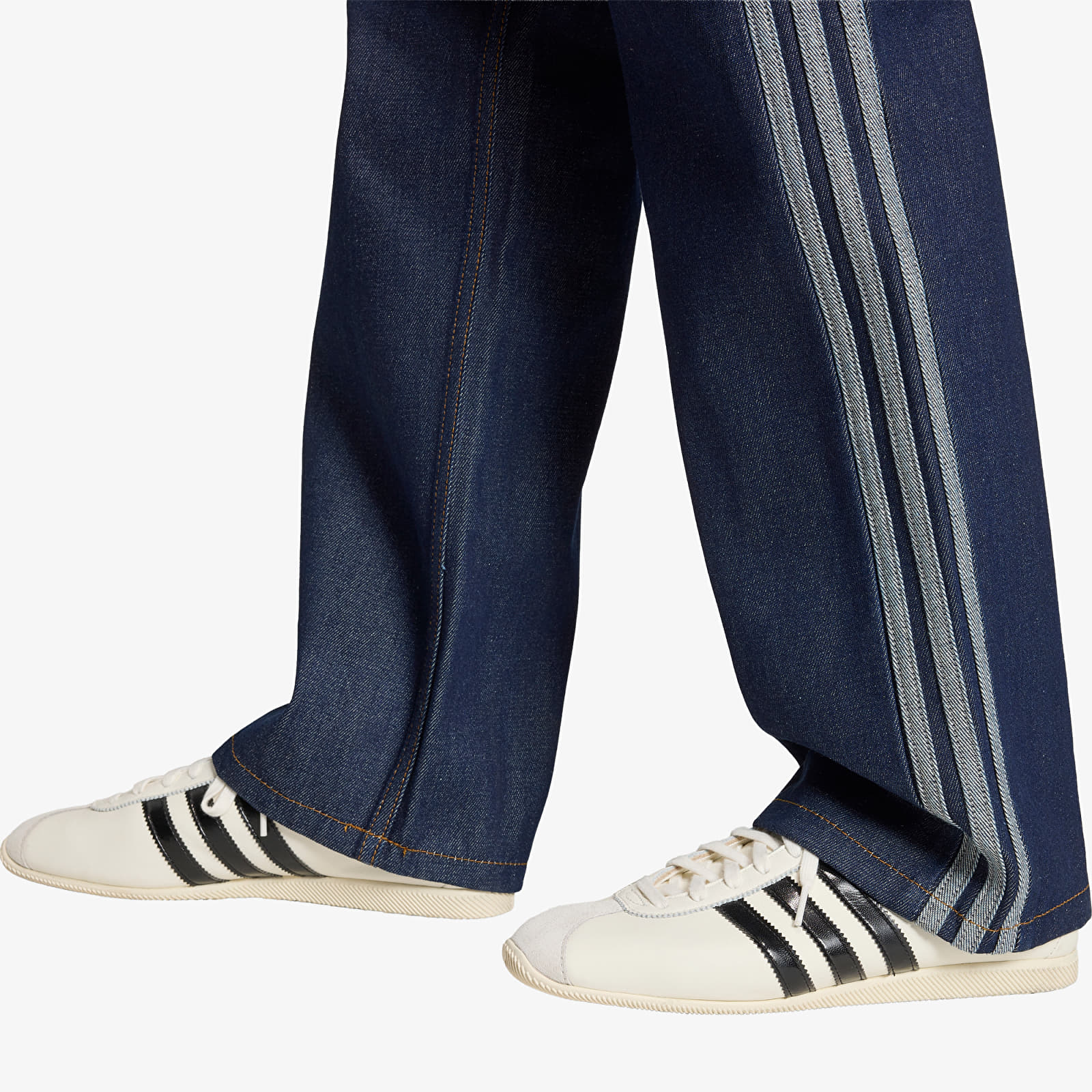 Jeans hlače adidas Firebird Mid Rise Straight Denim Pant Indigo Denim