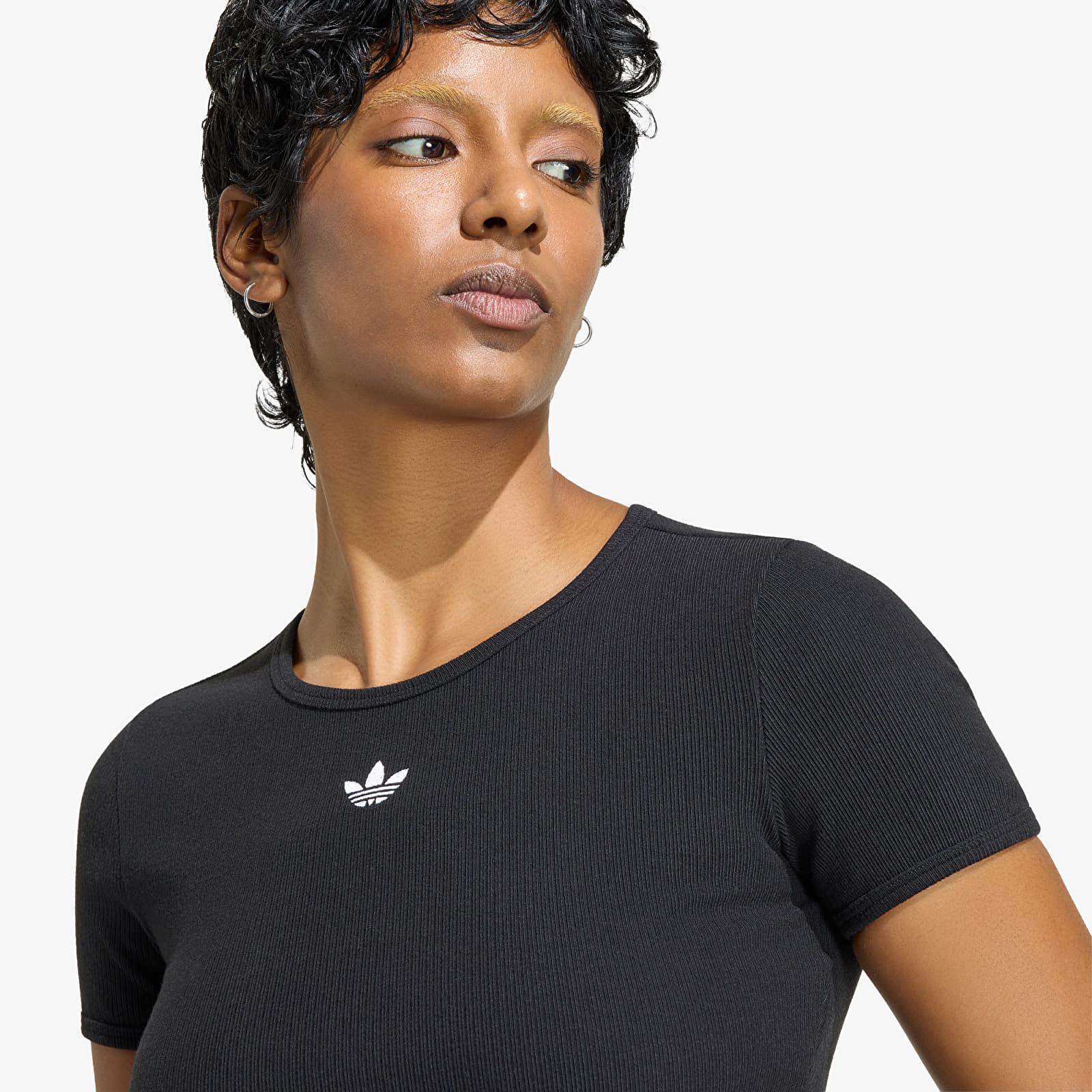 Naiste T-särgid adidas Essentials Rib T-Shirt Black