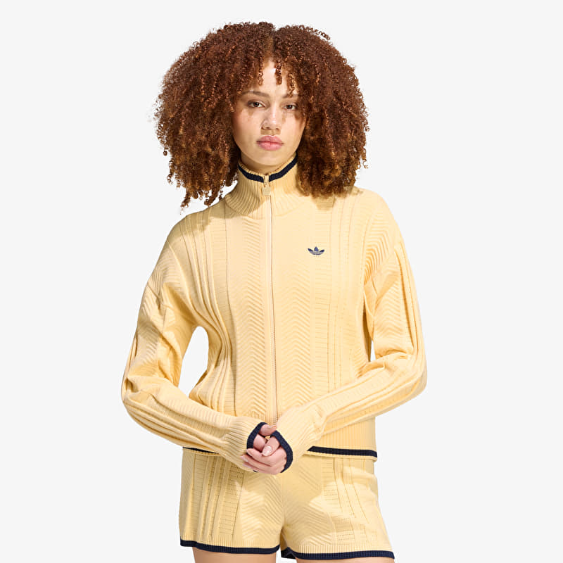 adidas Cable Knit Firebird Track Top Warm Vanilla