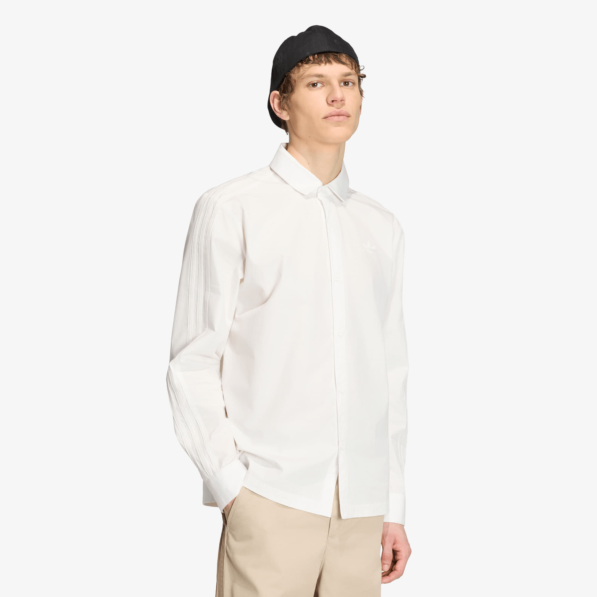 Риза adidas 3 Stripes Button Up Shirt Cloud White M