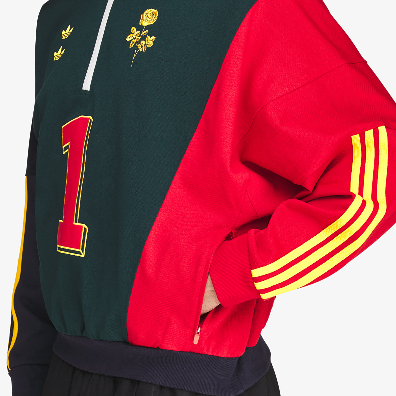 Sweatshirts adidas x Willy Chavarria Chavarria Watsonville Quarter Zip Aurora Ivy/ Legend Ink/ Better Scarlet