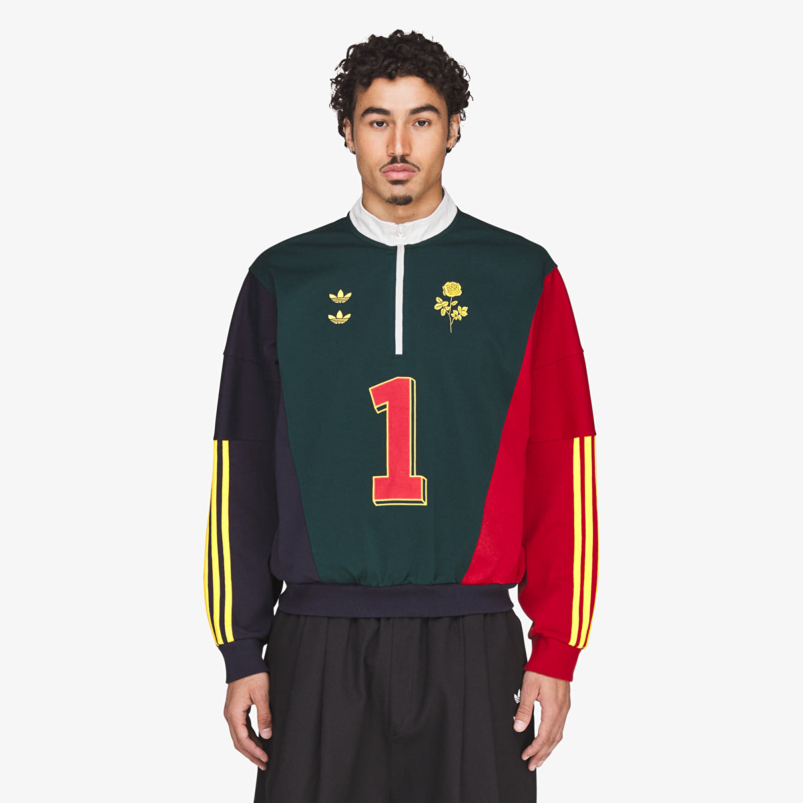 Sweatshirts adidas x Willy Chavarria Chavarria Watsonville Quarter Zip Aurora Ivy/ Legend Ink/ Better Scarlet