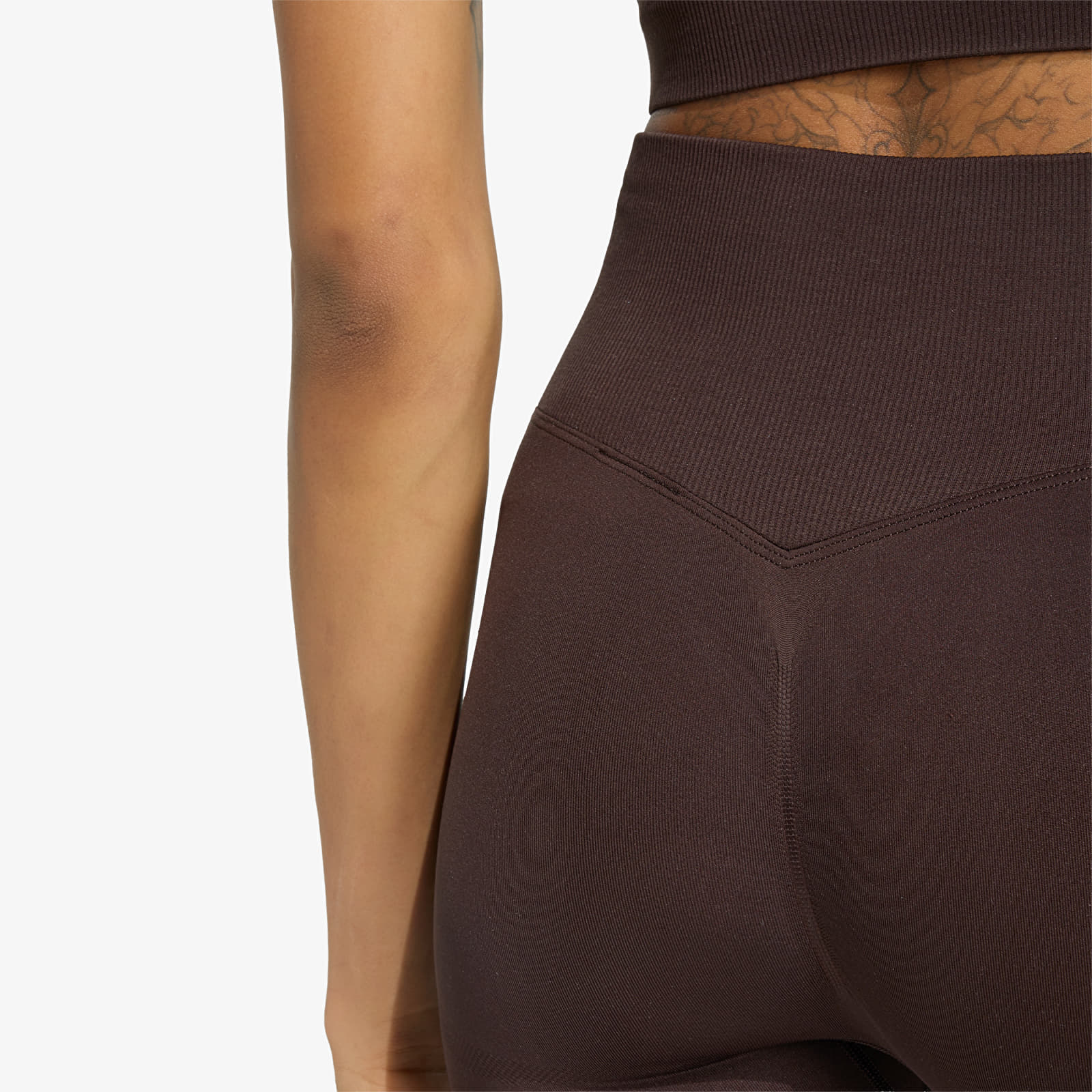 Ženske tajice adidas Essentials 3-Stripes Seamless Tights Aurora Coffee